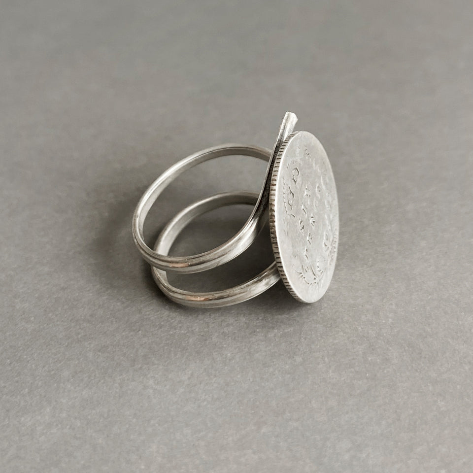 Silver Sixpence Ring made by Morven Mulgrew