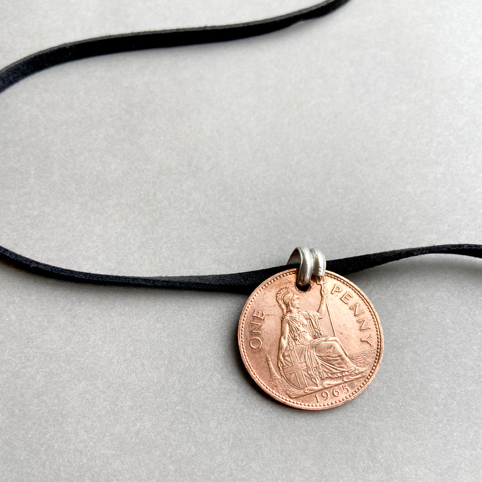 Plain Penny with Silver Bail made by Morven Mulgrew