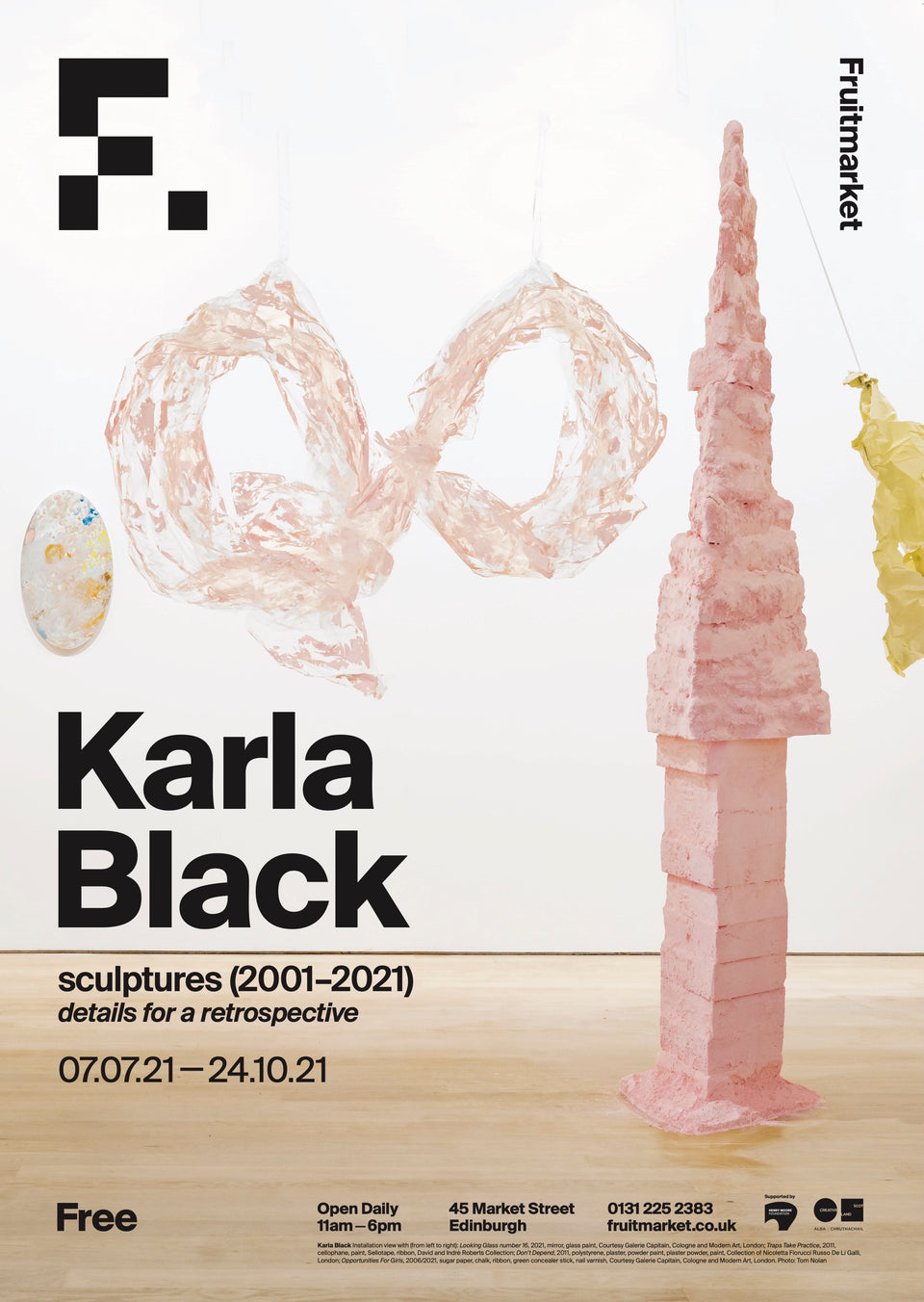 Karla Black sculptures (2001-2020) details for a restrospective Poster